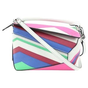 Loewe Limited Multicolor Calfskin Zigzag Mini Puzzle Edge 9L26a
